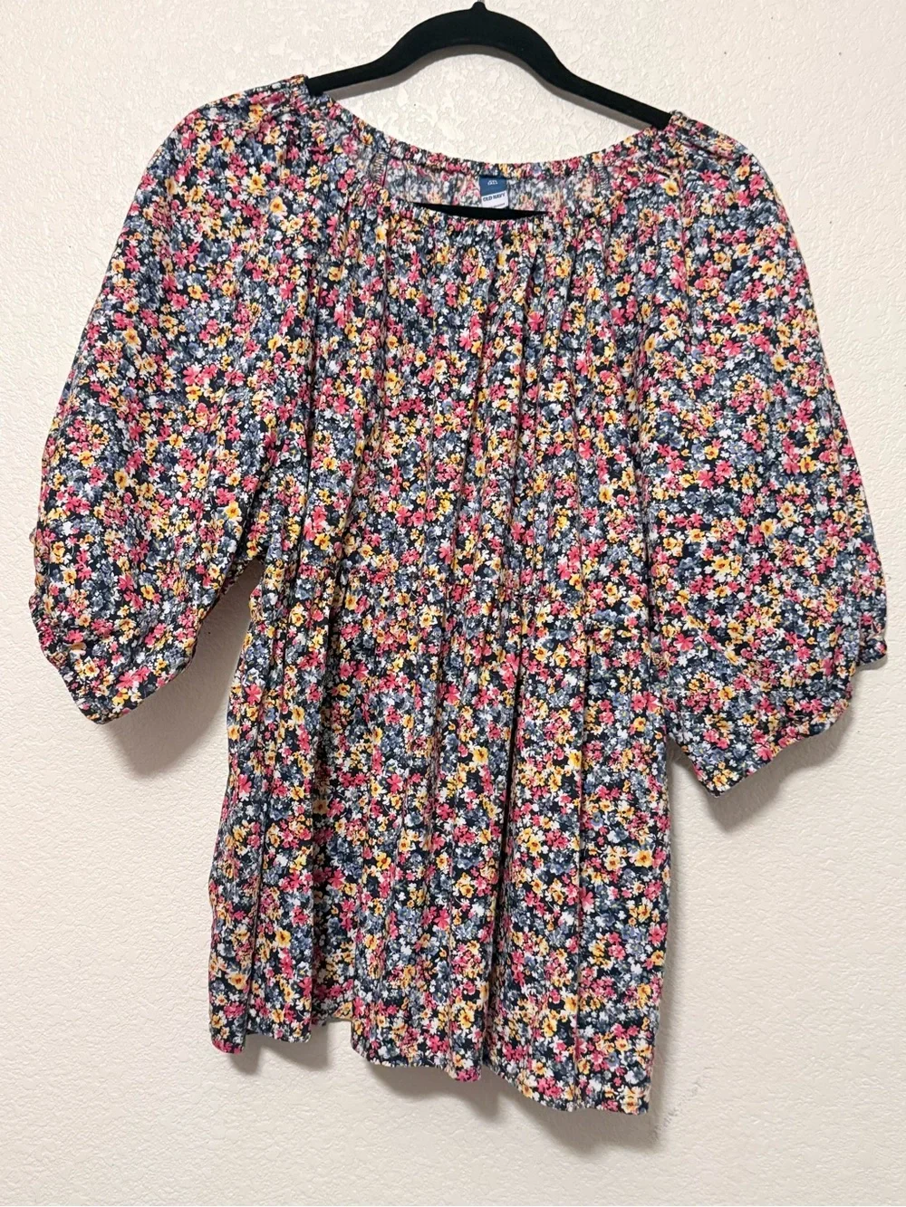 Old navy Floral Puff-Sleeve Peasant Top - Pink Multi 0005